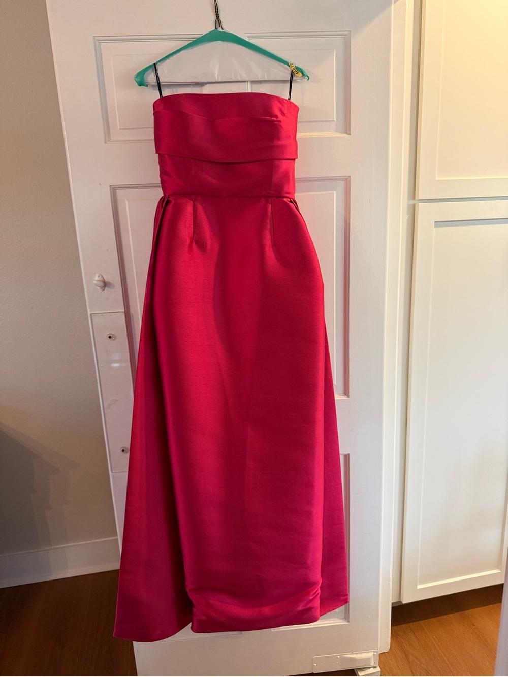Solace London Strapless Hot Pink Evening Gown